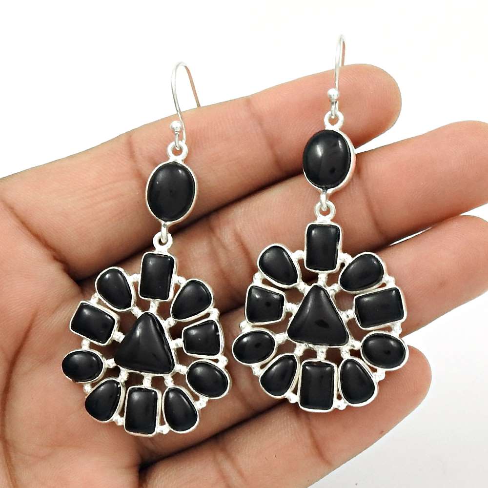 Pleasing 925 Sterling Silver Turquoise Gemstone Earring Tribal Jewelry R11