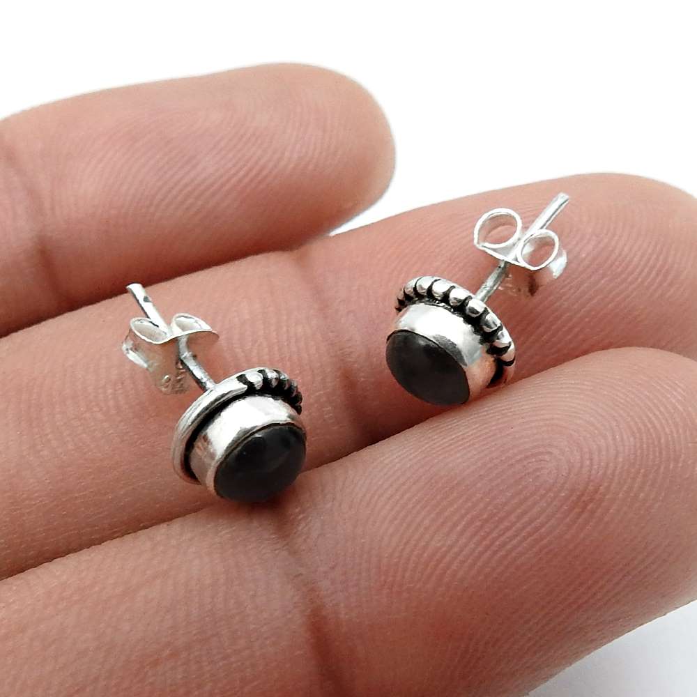 925 Sterling Silver Jewelry Labradorite Gemstone Stud Earrings Q2