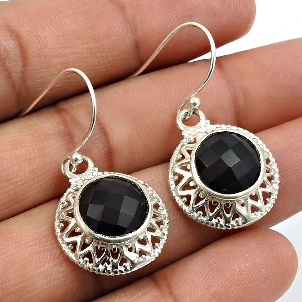 Amethyst Gemstone Earring 925 Sterling Silver Tribal Jewelry B20
