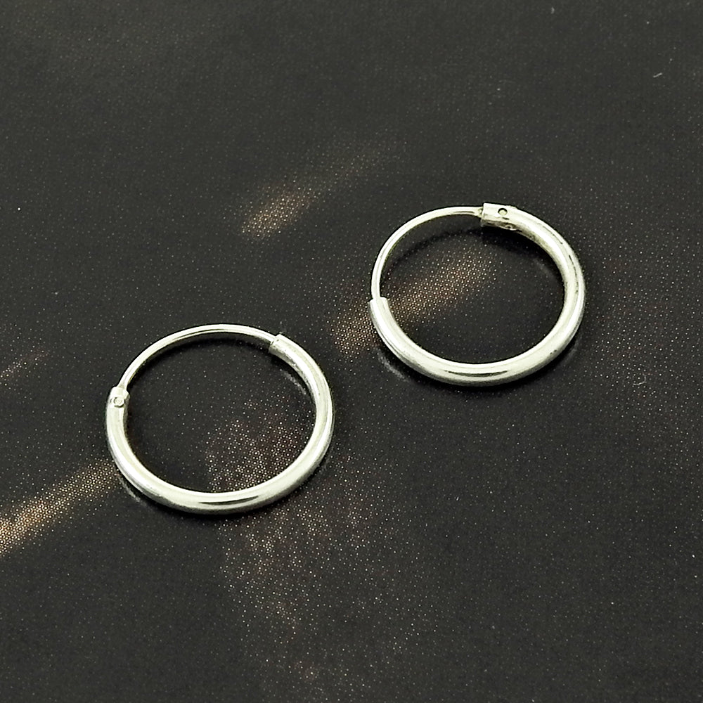 Artisan 925 Solid Sterling Silver Mothers Day Gift Jewelry Hoop Earrings O2