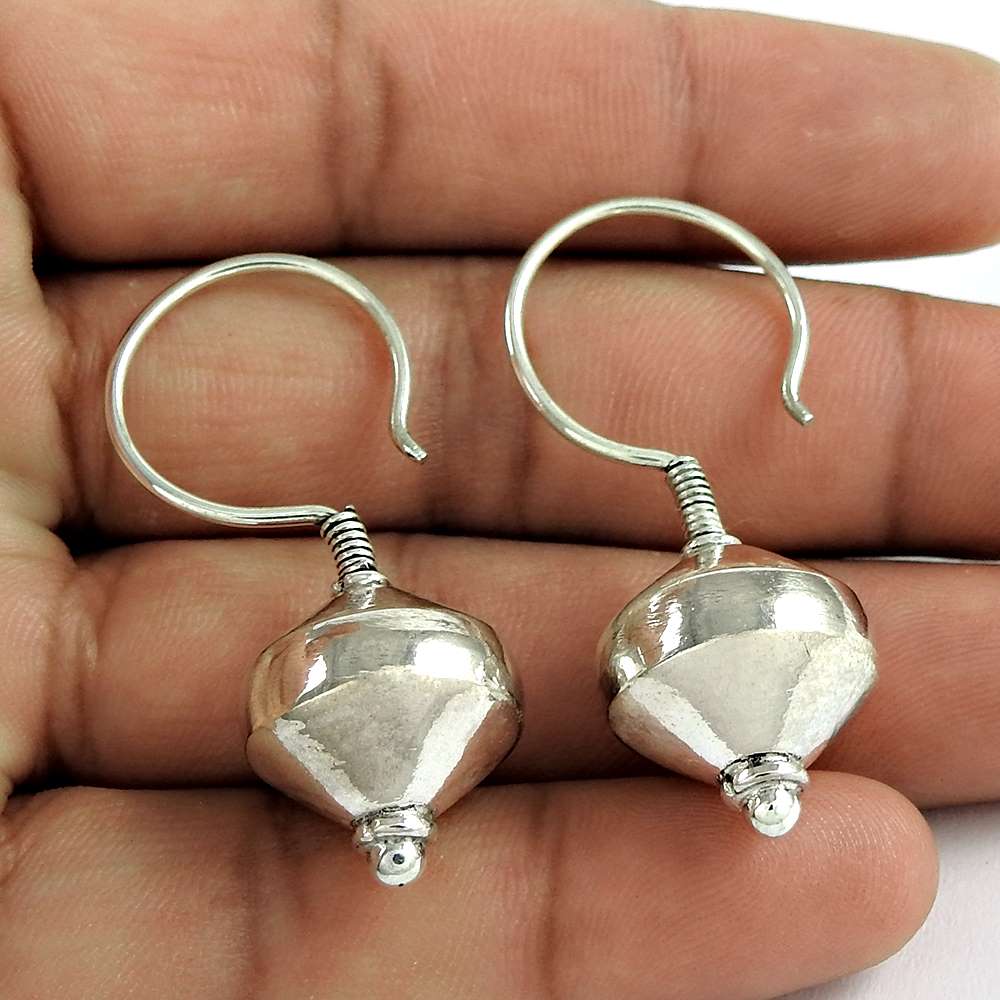 Handmade Indian Woman Gift Jewelry 925 Solid Sterling Silver Earrings S2