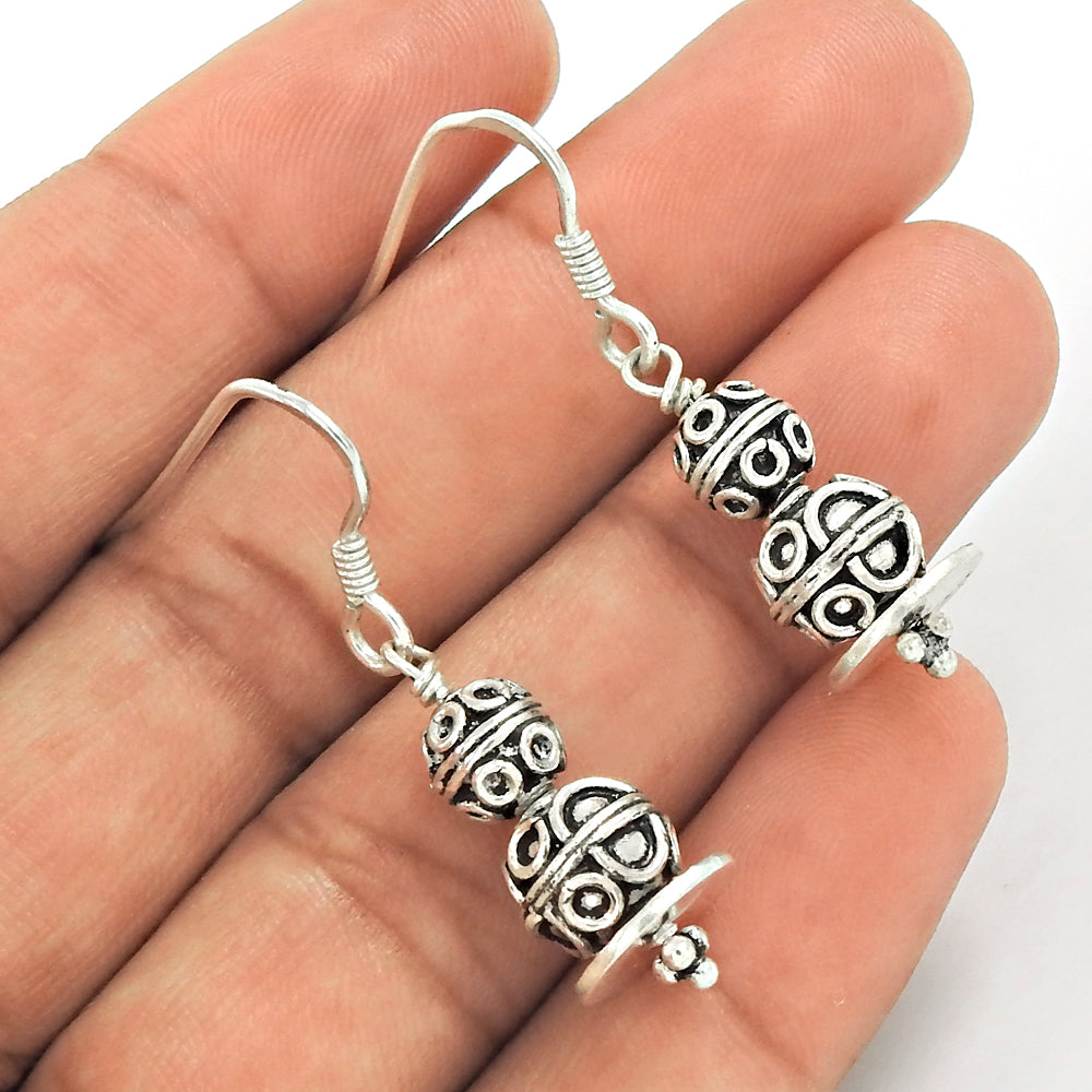 925 Sterling Silver Handcrafted Jewelry Drop/Dangle Bohemian Earrings J1