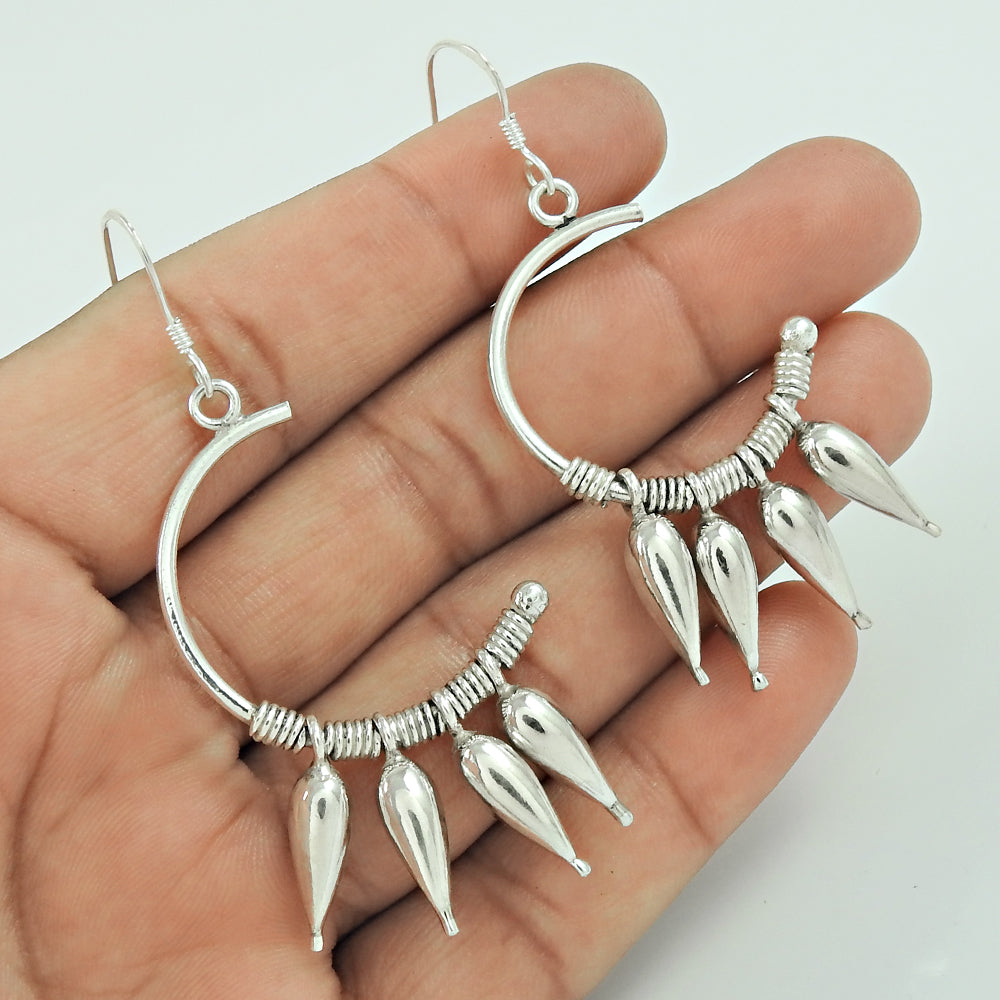 925 Sterling Silver Handcrafted Mothers Day Gift Jewelry Bohemian Earrings G3