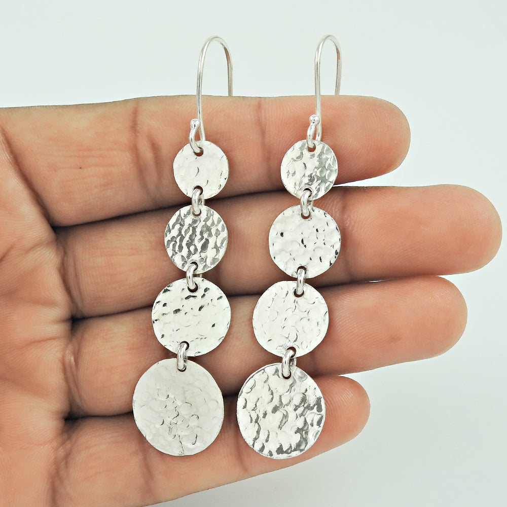 925 Sterling Silver Handcrafted Jewelry Drop/Dangle Ethnic Earrings L1