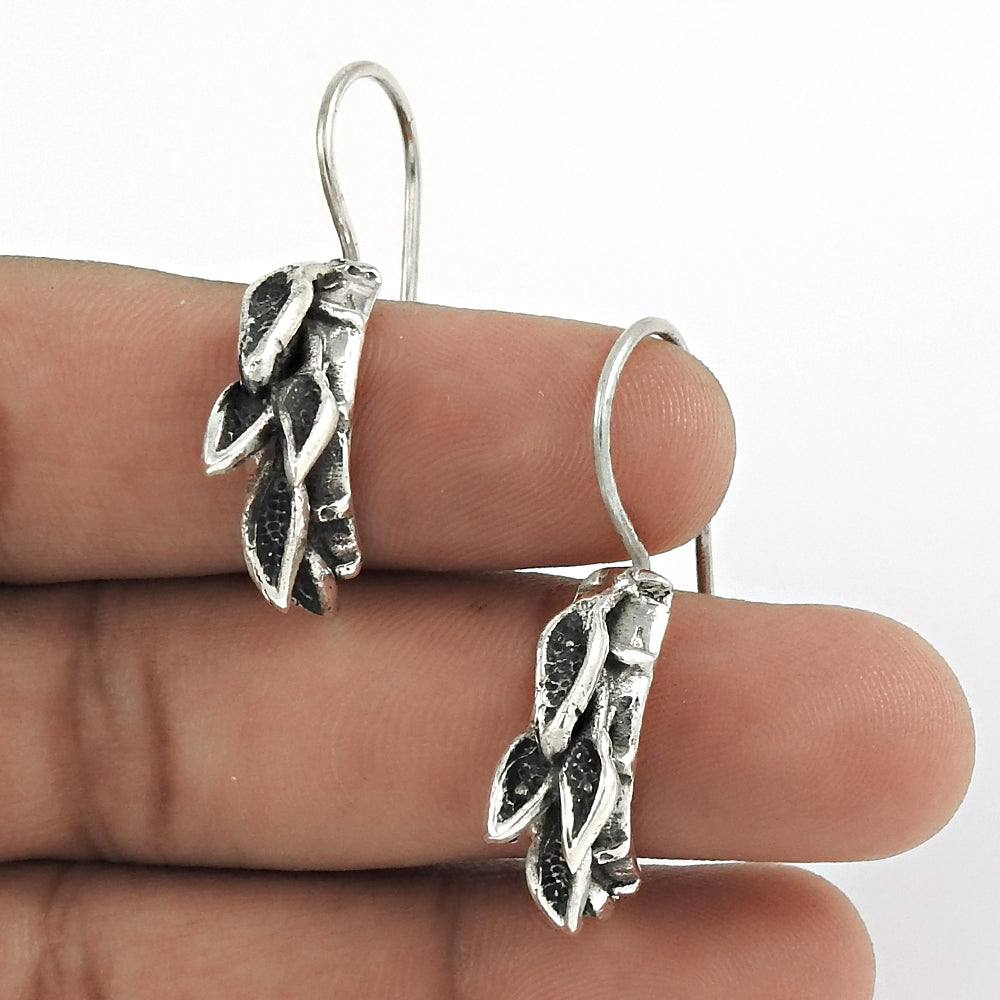 Indian Artisan Jewelry 925 Solid Sterling Silver Earrings G13