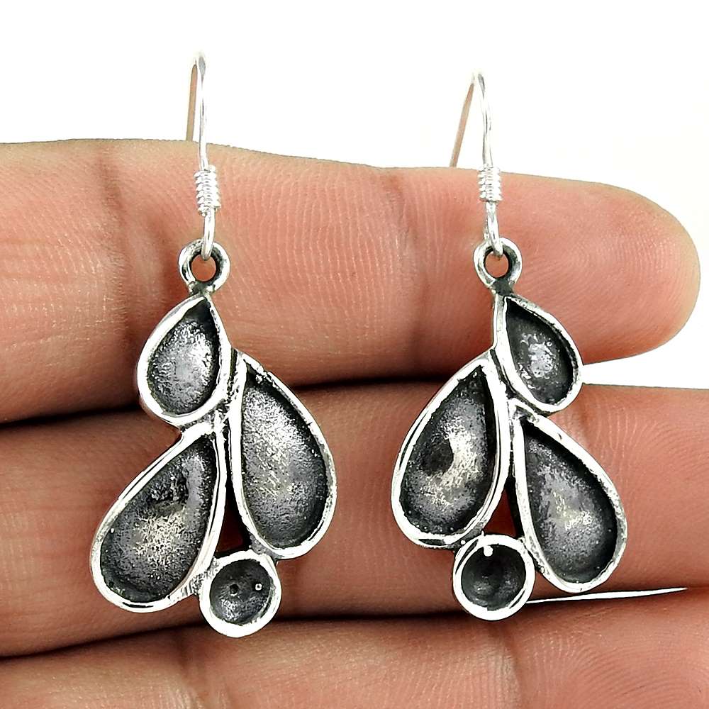Dangle Vintage Earrings 925 Solid Sterling Silver Handmade Jewelry U18