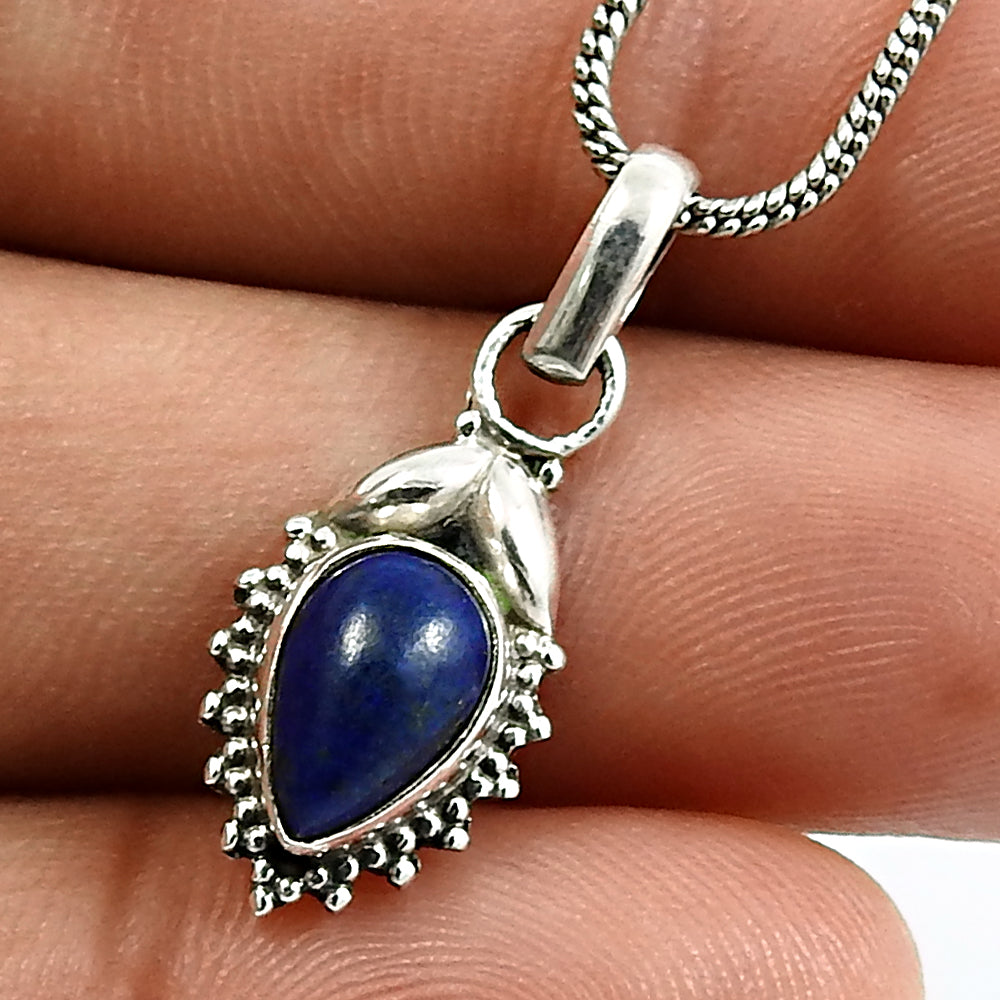 HANDMADE 925 Sterling Silver Jewelry Pear Shape Turquoise Gemstone Pendant U16