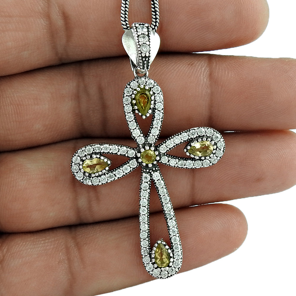 Sterling silver fashion jewelry Charming Garnet CZ Bohemian Pendant