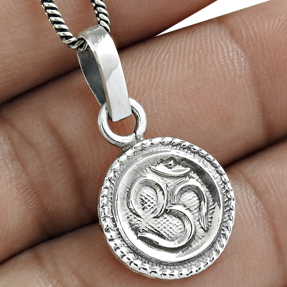 925 Sterling Silver Om Pendant Indian Jewelry