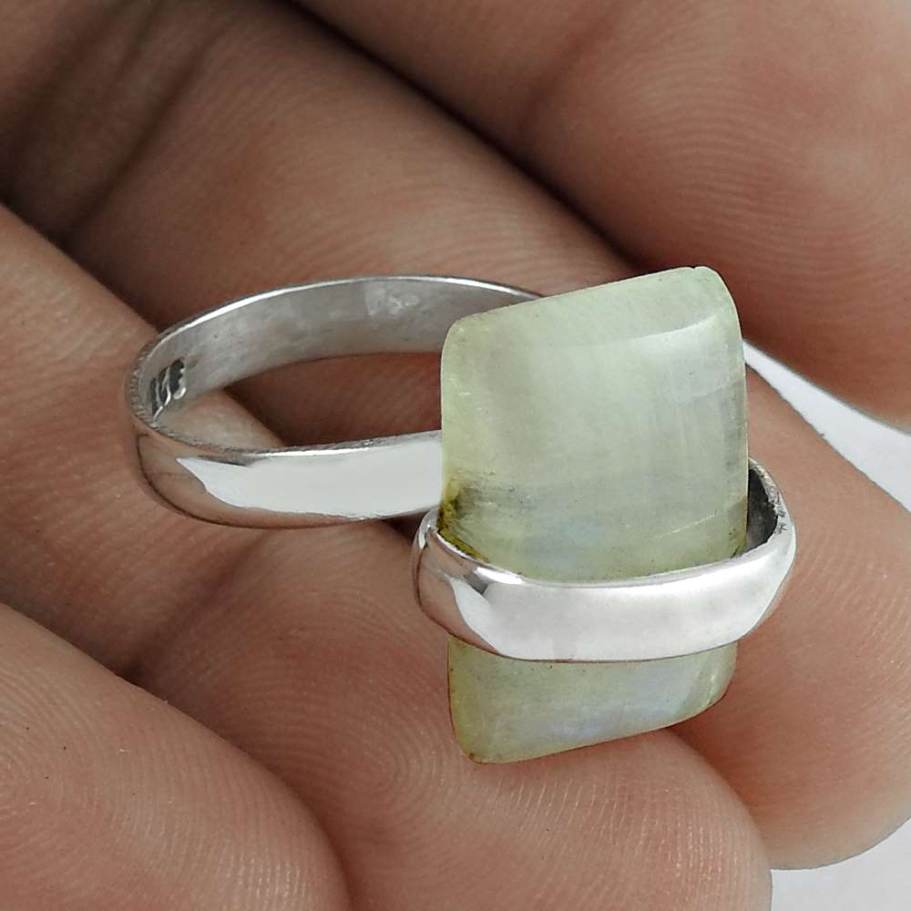 Mothers Day Gift Rainbow Moonstone Statement Ring Size 8 925 Sterling Silver J3