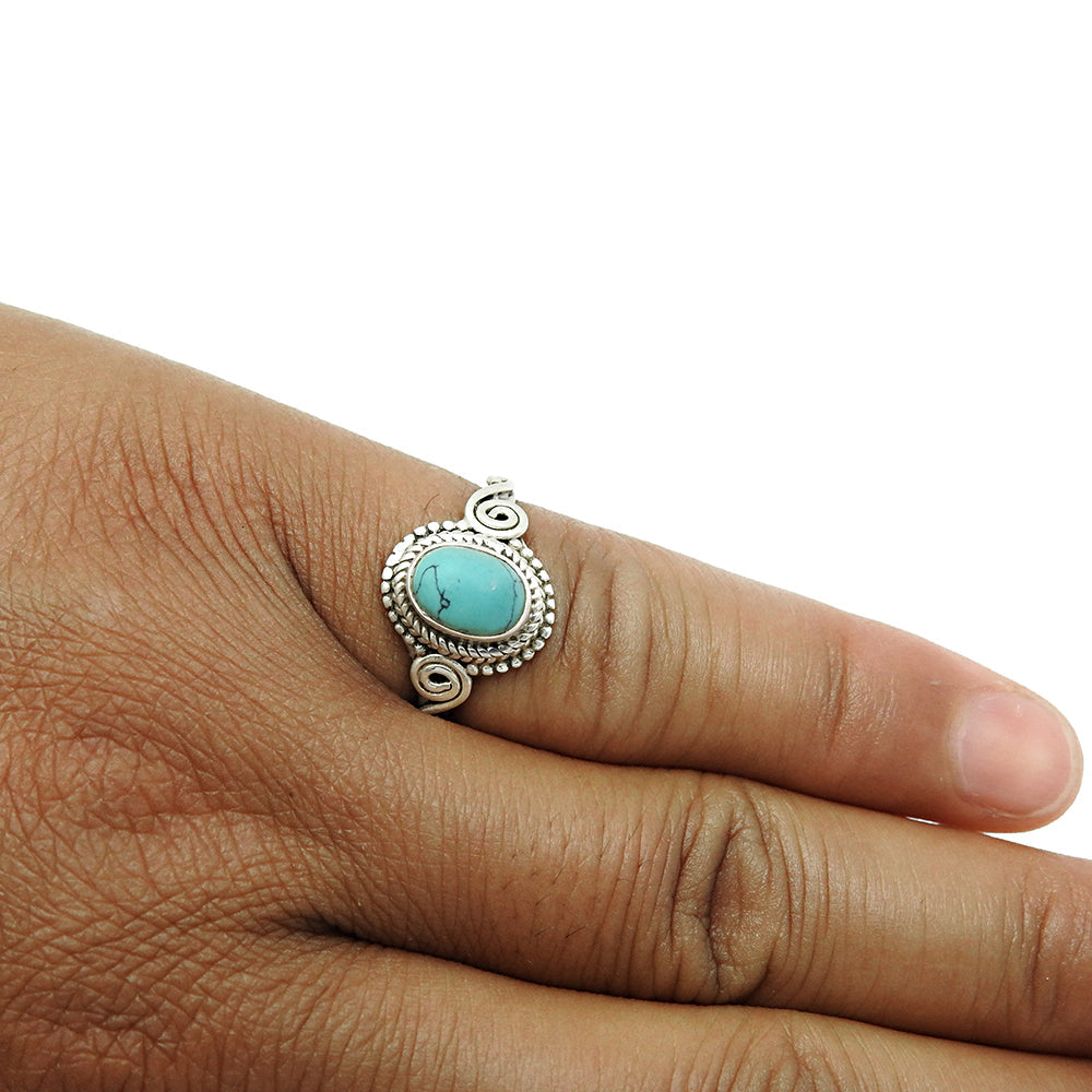 101 Natural Gemstone Cocktail Turquoise Ring 925 Sterling Silver Jewelry W18