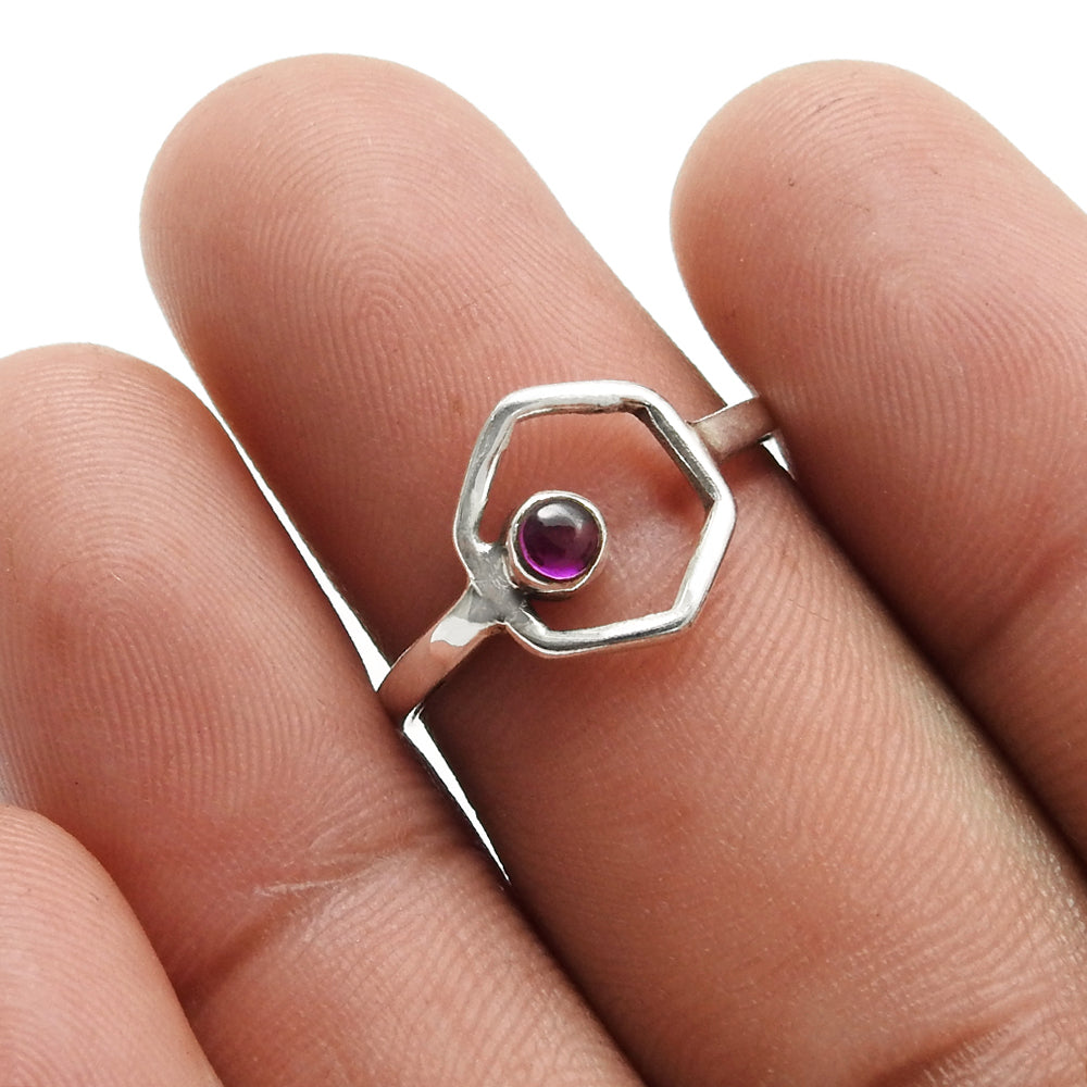Natural Ruby Sterling Silver Birthday New Band July Best Friend Gift Ring