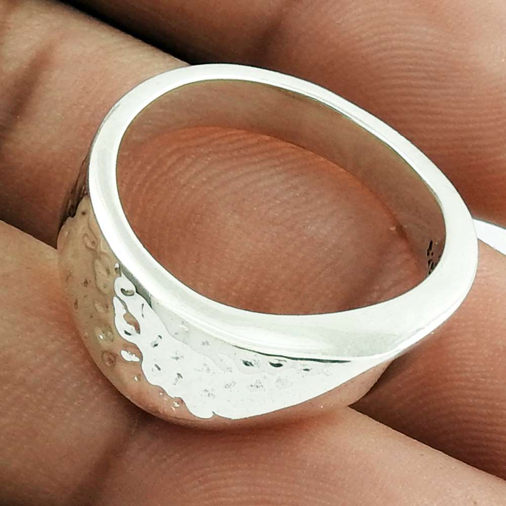 Band Ring Size 8 925 Solid Sterling Silver Handmade Indian Jewelry L50