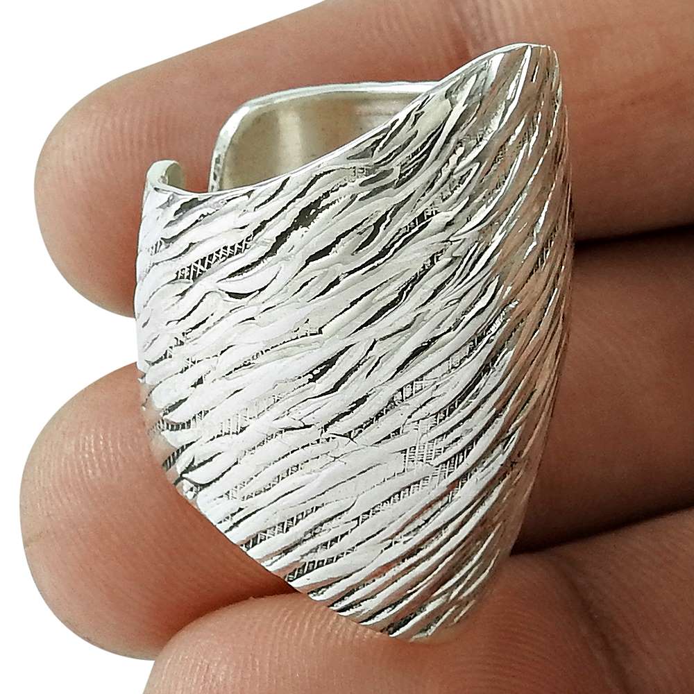 925 Sterling Silver Handcrafted Jewelry Band Beautiful Ring Size 5 A1