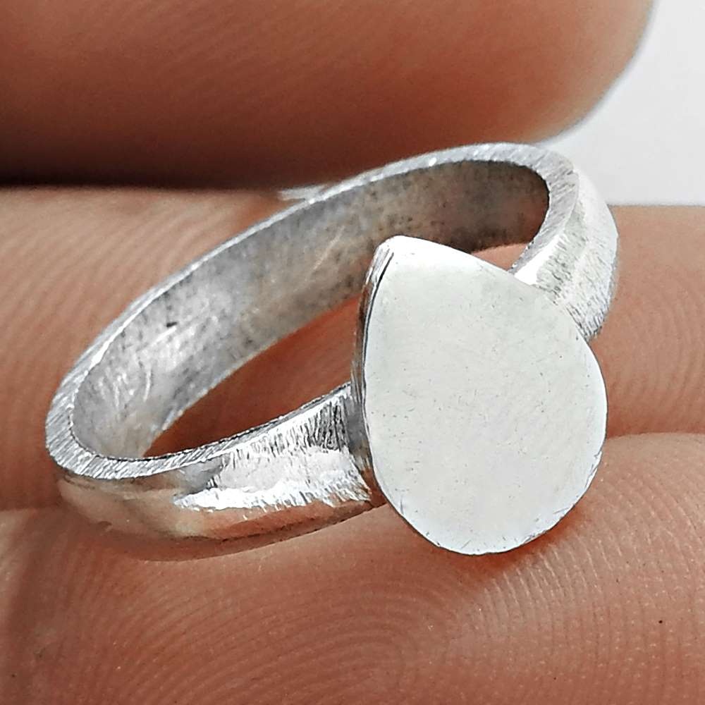 Handmade Indian Jewelry 925 Solid Sterling Silver Band Ring Size 5 K17