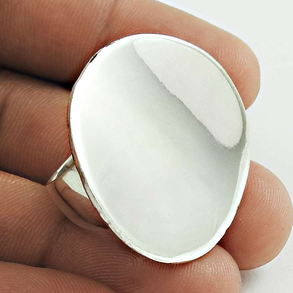Indian Artisan Jewelry 925 Solid Sterling Silver Band Ring Size 5 S10