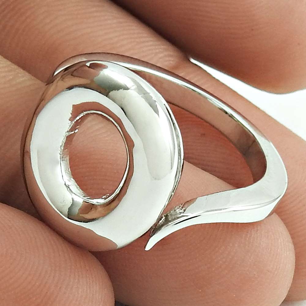 Handmade Indian Jewelry 925 Solid Sterling Silver Statement Ring Size 7.5 Y17