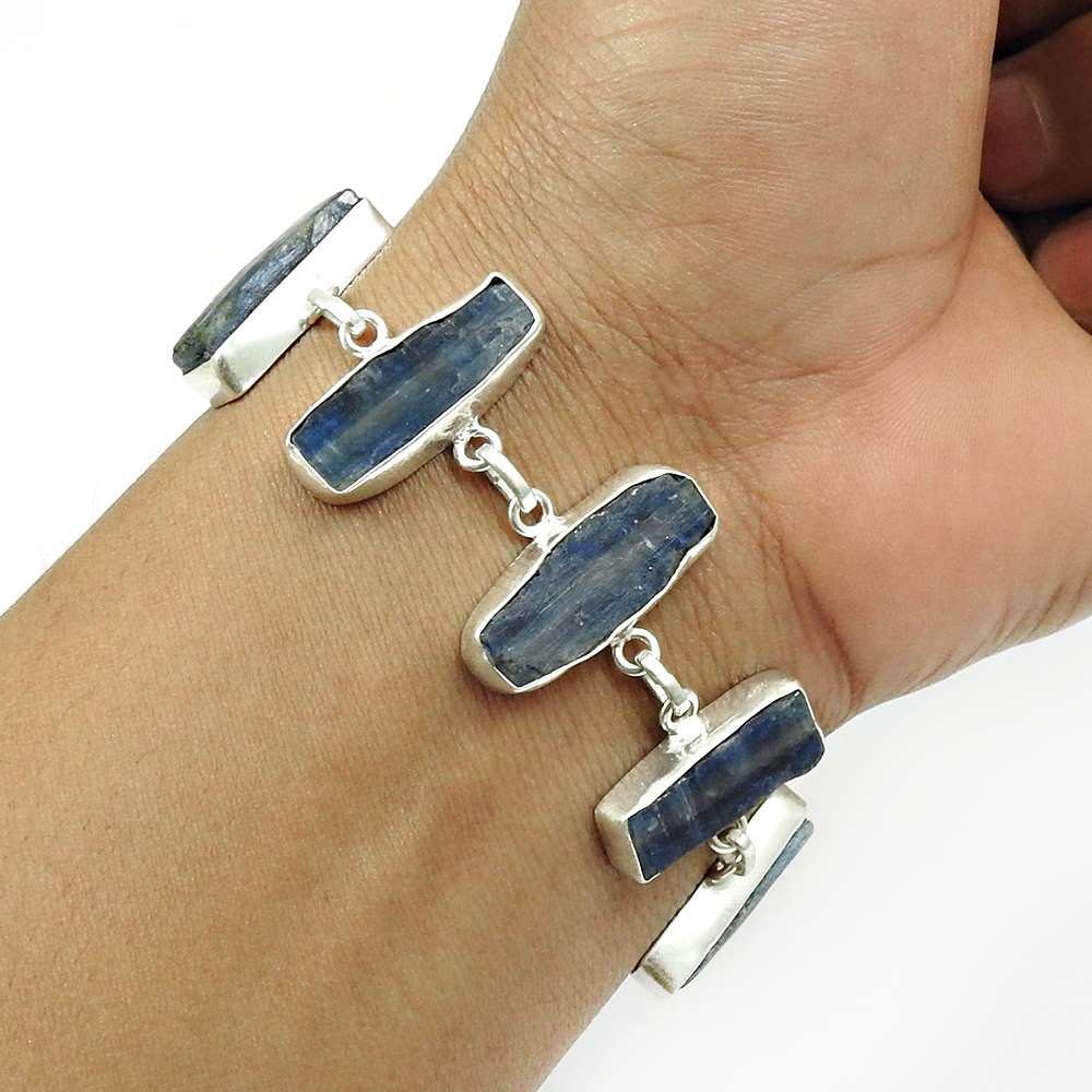Kyanite Gemstone Rough Stone 925 Sterling Silver Handmade Jewelry K2