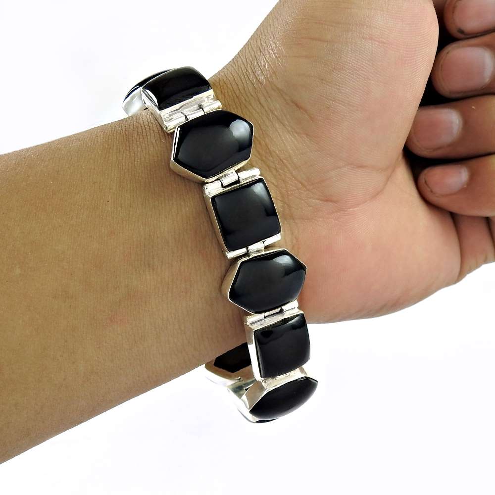 Amazing Design Black Onyx 925 Sterling Silver Bracelet