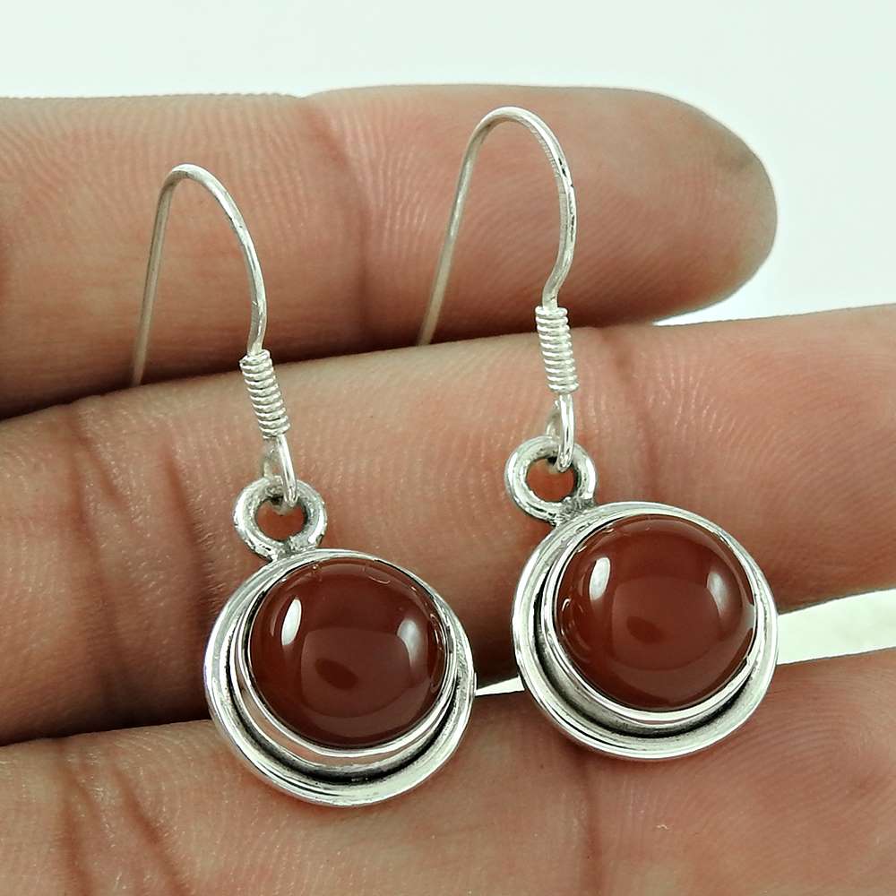 Birthday Gift For Her Natural Onyx Dangle Tribal Earrings 925 Silver U3