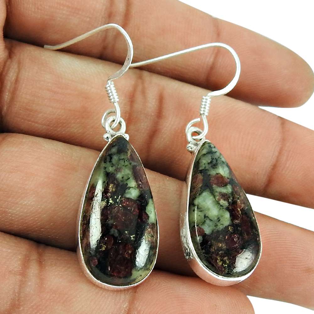 Beautiful Eudialyte Gemstone Earrings Sterling Silver Jewellery