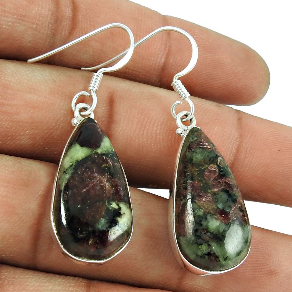 Beautiful Eudialyte Gemstone Earrings 925 Sterling Silver Gemstone Jewellery