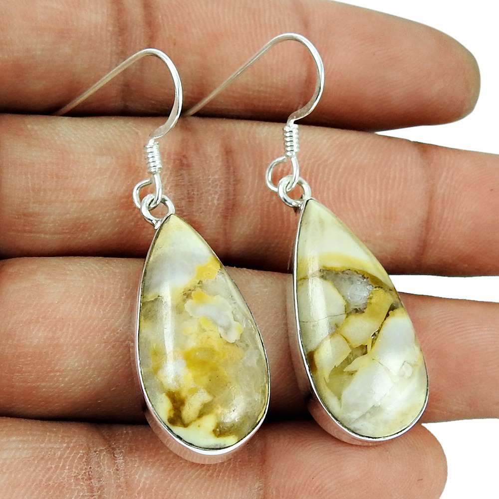 New Style Of 925 Sterling Silver Brecciated Mookaite Earrings Exporter