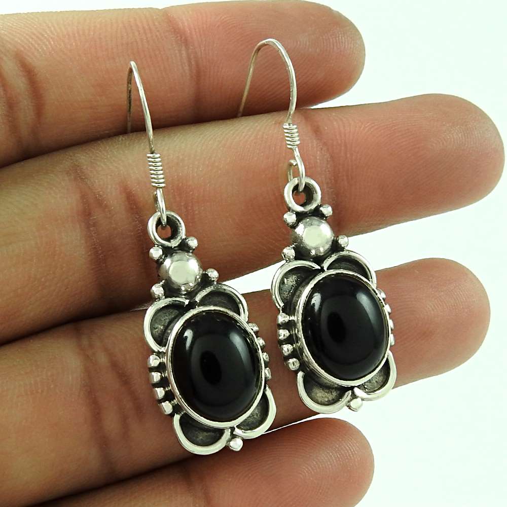 Tropical Glow 925 Sterling Silver Black Onyx Earrings Lieferant