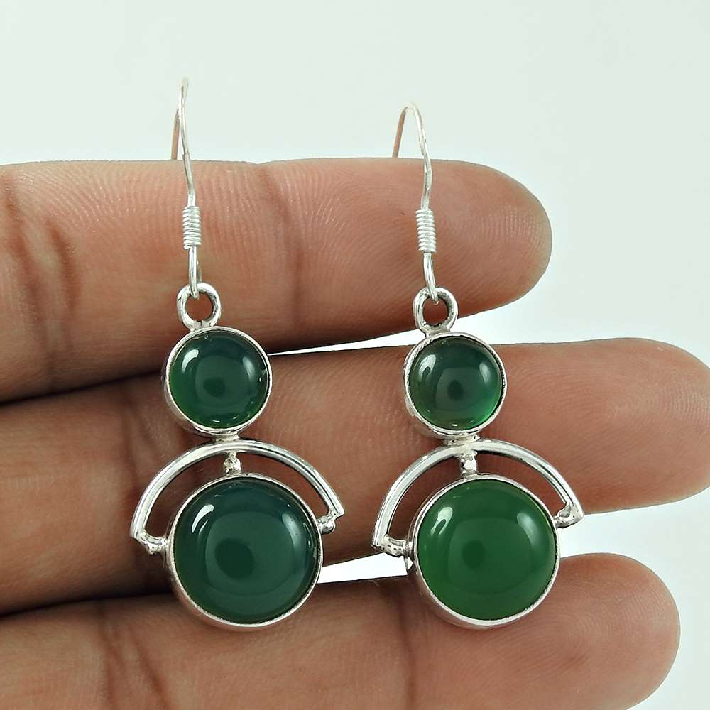 My Sweet 925 Sterling Silver Green Onyx Earrings Wholesale