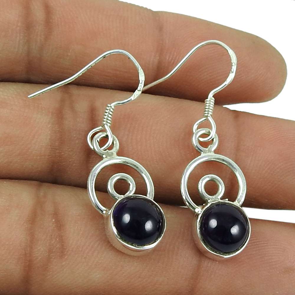 Rattling Sterling Silver Amethyst Gemstone Earrings 925 Silver Jewellery
