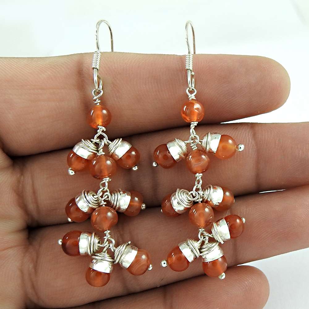 Swanky 925 Sterling Silver Carnelian Earrings Wholesale Price