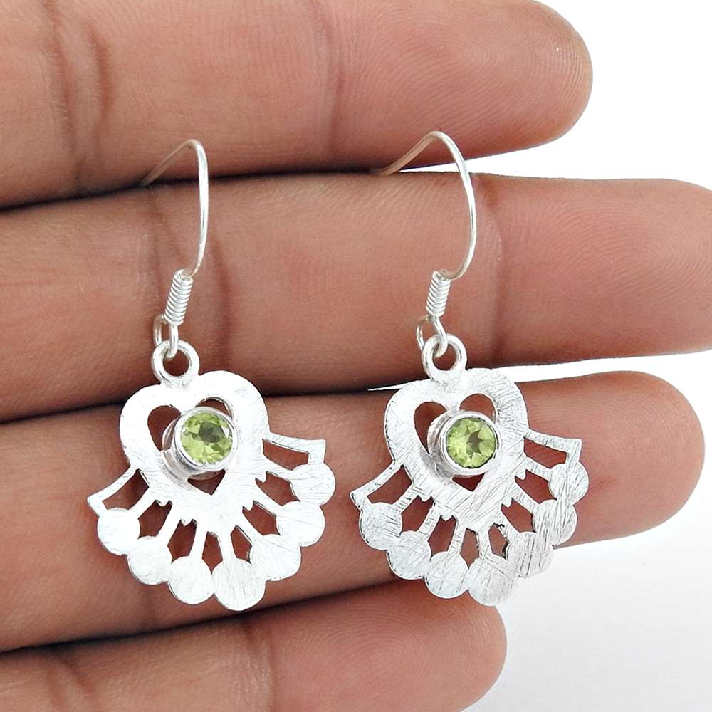 Big True Emotion 925 Sterling Silver Peridot Earrings Wholesale Price