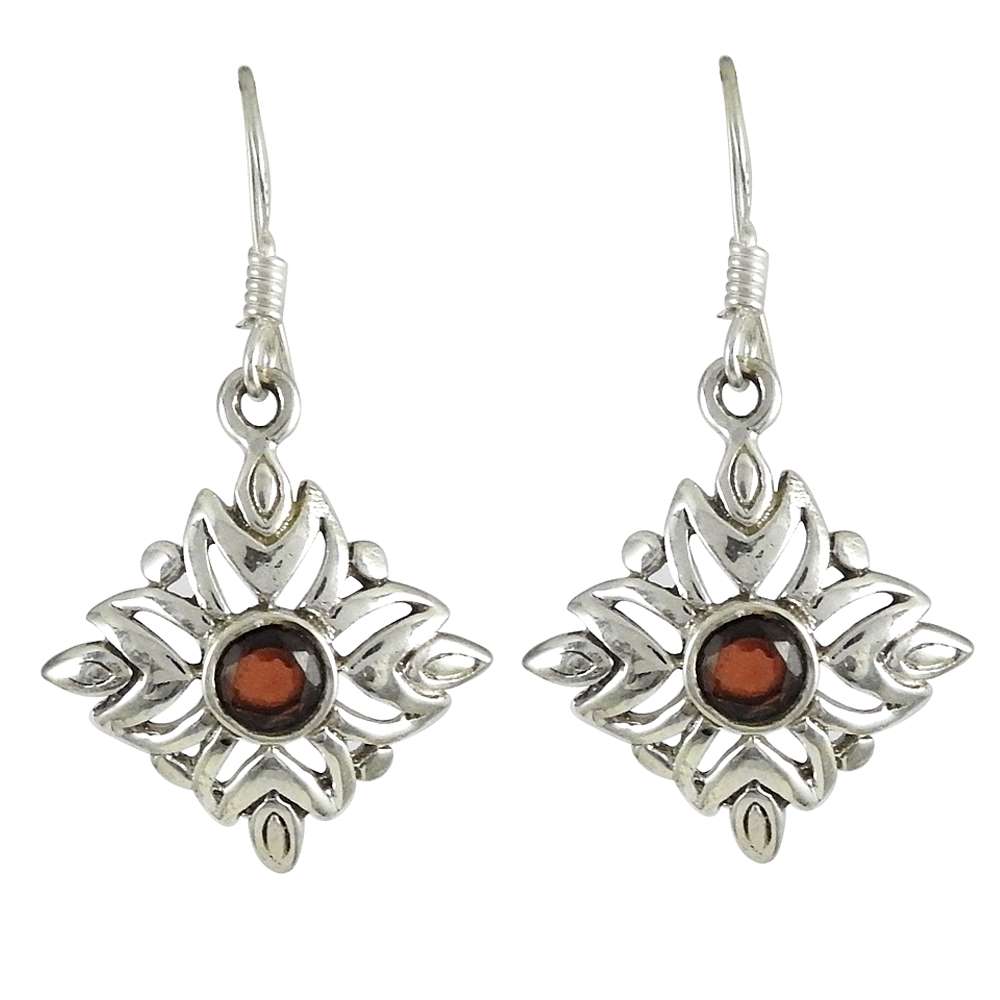 Big Natural Top Sterling Silver Garnet Gemstone Earrings Exporter
