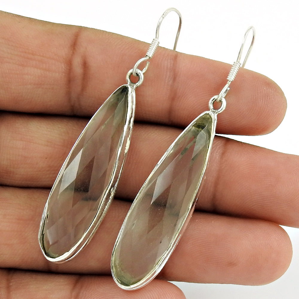 Natural Crystal Gemstone 925 Silver Christmas Gift Earrings For Girls F7