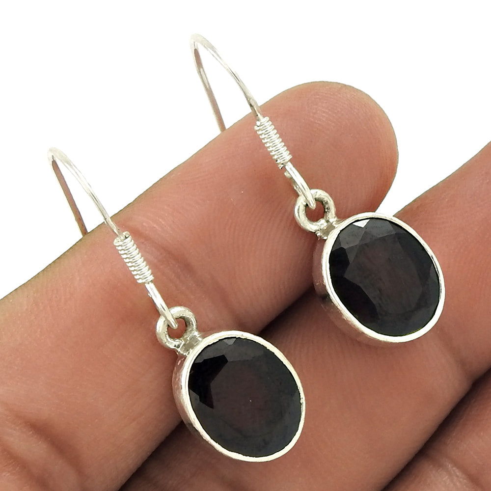 Natural Garnet Gemstone Earrings 925 Sterling Silver Christmas Gift D8
