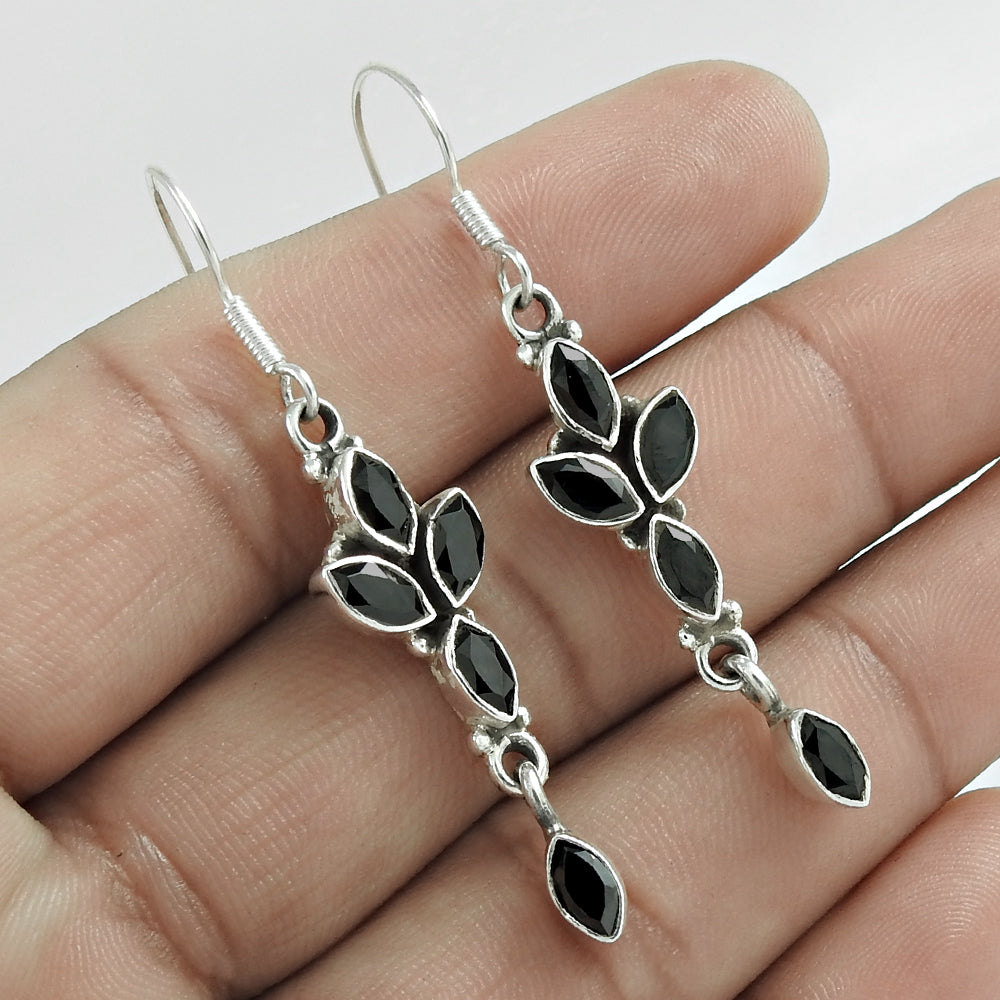 Natural Cubic Zirconia Gemstone Earrings 925 Sterling Silver Christmas Gift F10