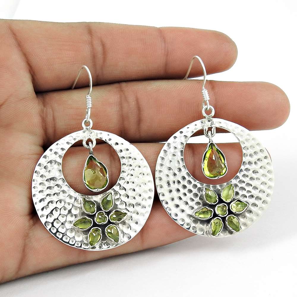 Paradise Bloom 925 Sterling Silver Peridot Earrings Wholesale Price