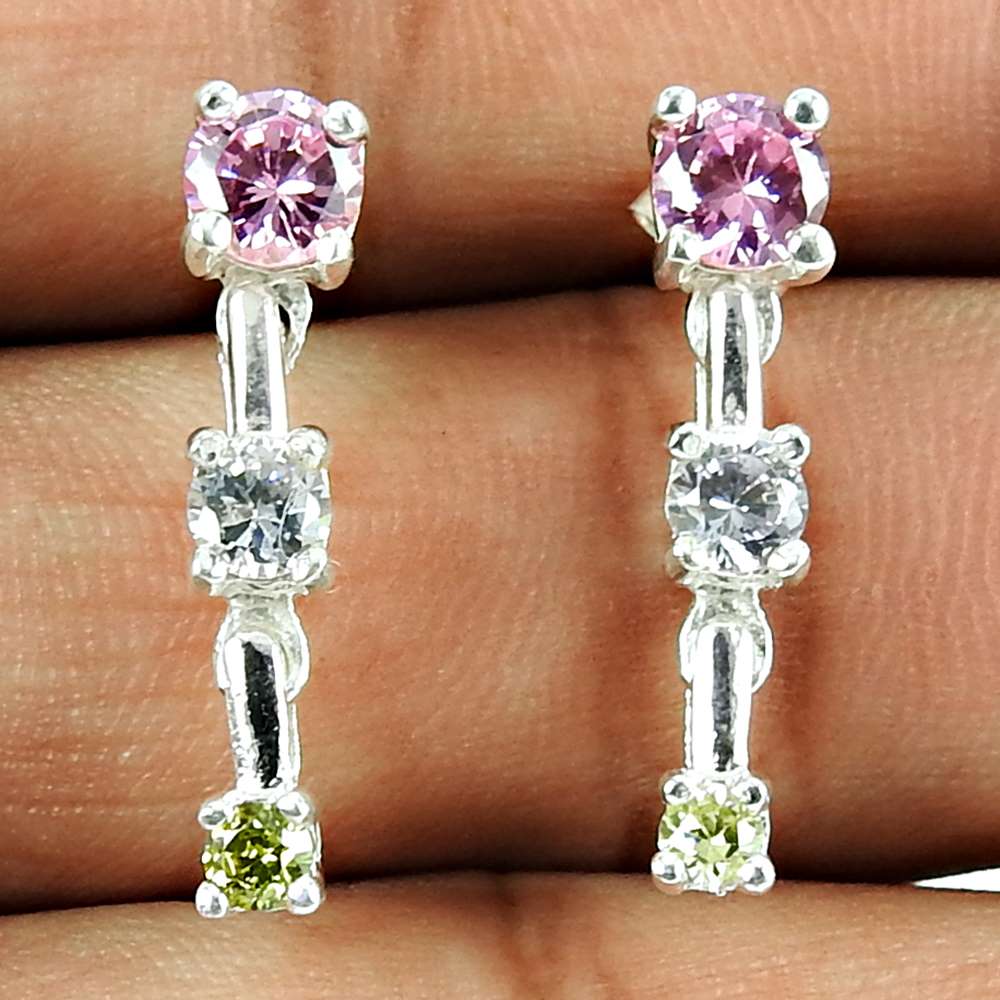 Party Wear CZ Earrings 925 Sterling Silver Jewellery