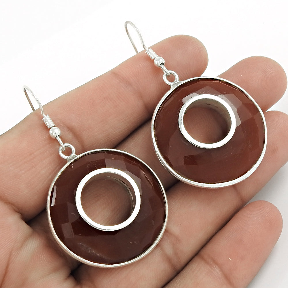 Christmas Gift Natural Carnelian Earrings 925 Sterling Silver E11