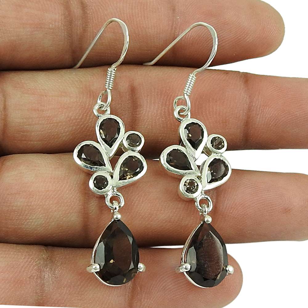 Party Wear 925 Sterling Silver Garnet Gemstone Earrings