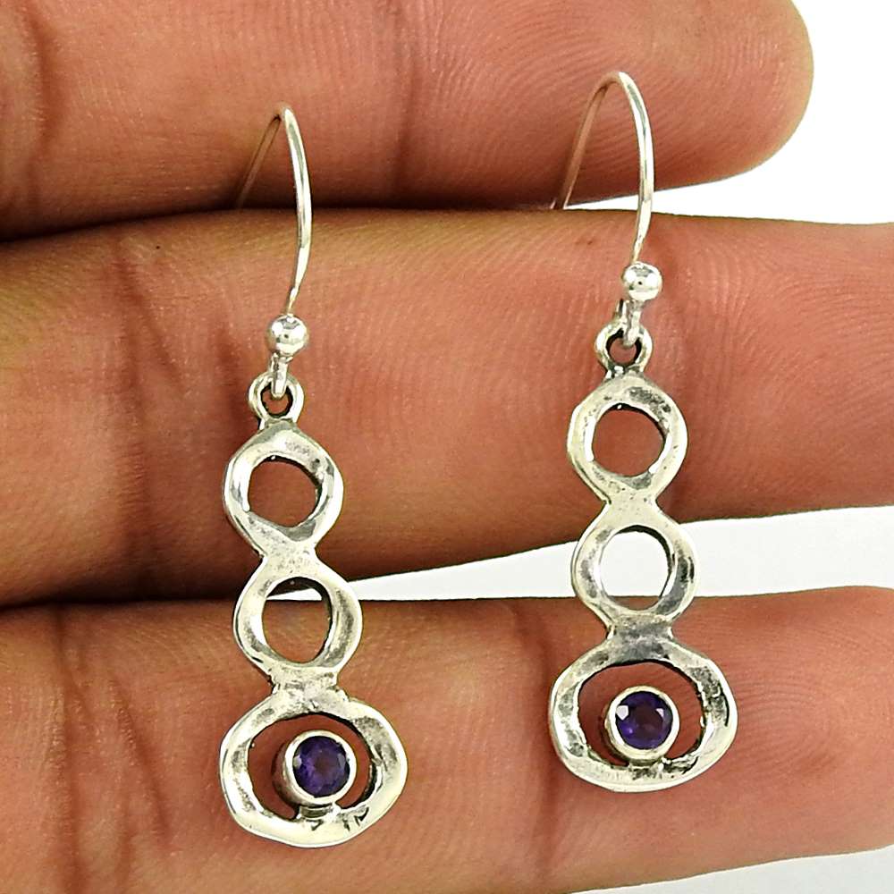 Party Wear 925 Sterling Silver Amethyst Gemstone Earring Hersteller