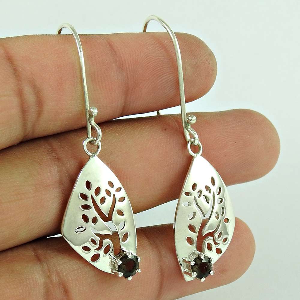 Sterling Silver Jewellery Beautiful Smoky Quartz Gemstone Earrings