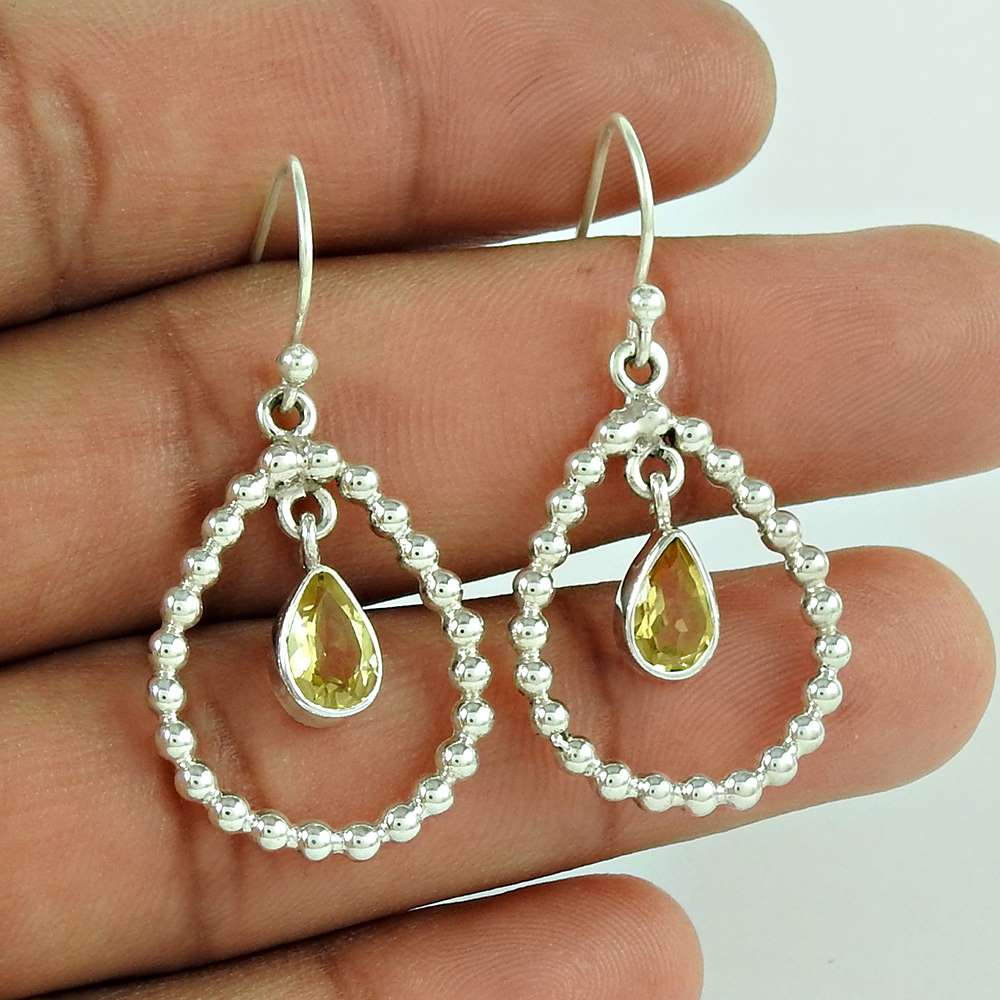 Sterling Silver Fashion Jewellery Fashion Citrine Gemstone Earrings