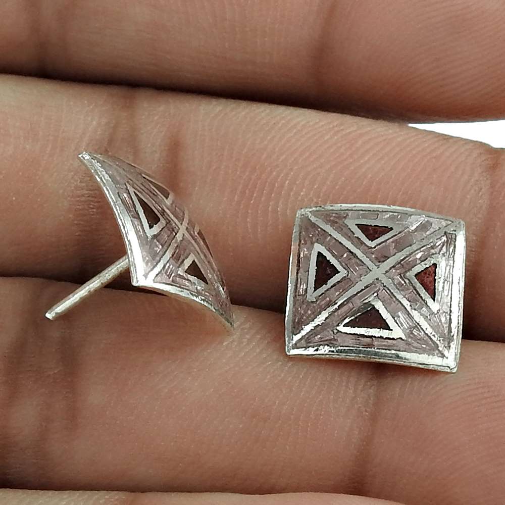 Classy 925 Sterling Silver Handmade Stud Earrings Manufacturer