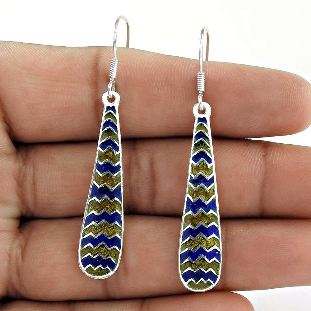 Personable Inlay 925 Sterling Silver Earrings Grossiste