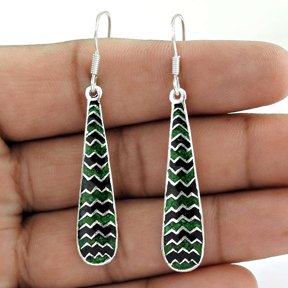 Best Quality Inlay 925 Sterling Silver Earrings Großhandel