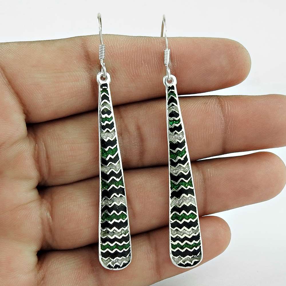 Lovely Inlay 925 Sterling Silver Earrings Lieferant
