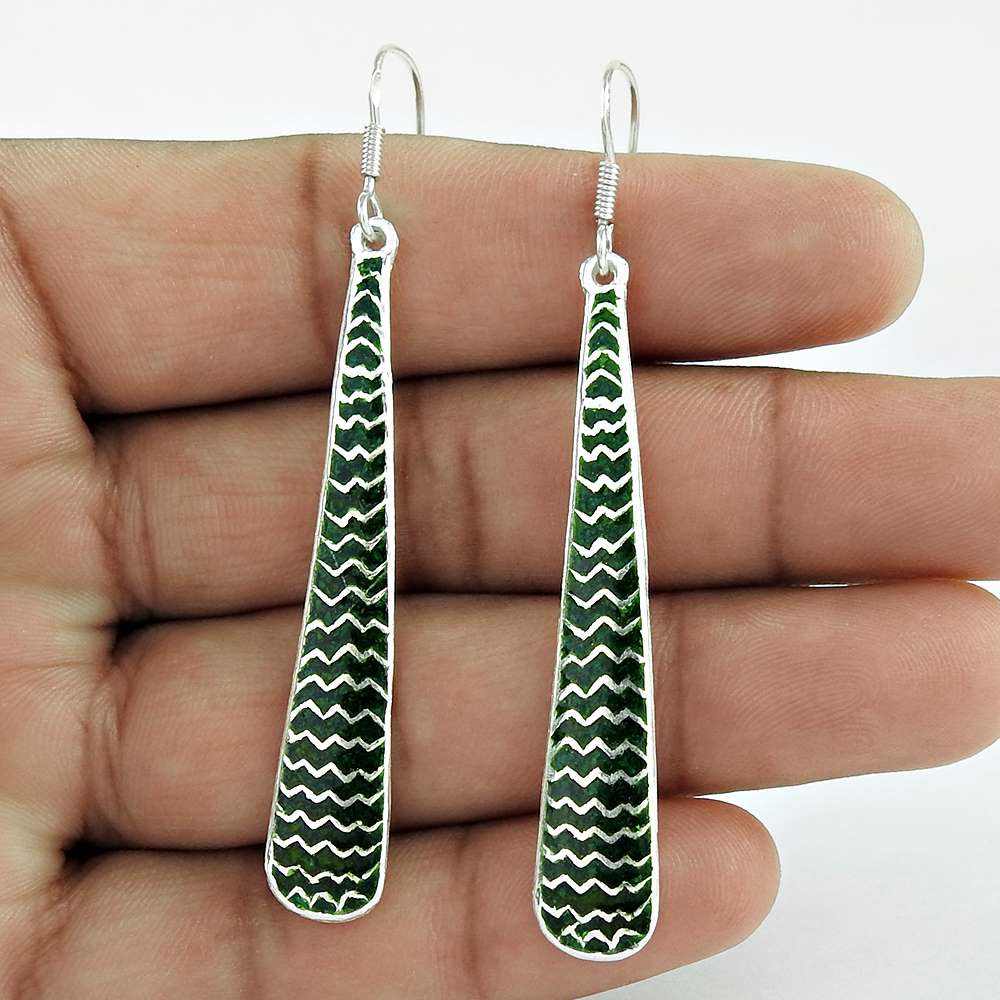 Plushy Inlay 925 Sterling Silver Earrings Wholesale