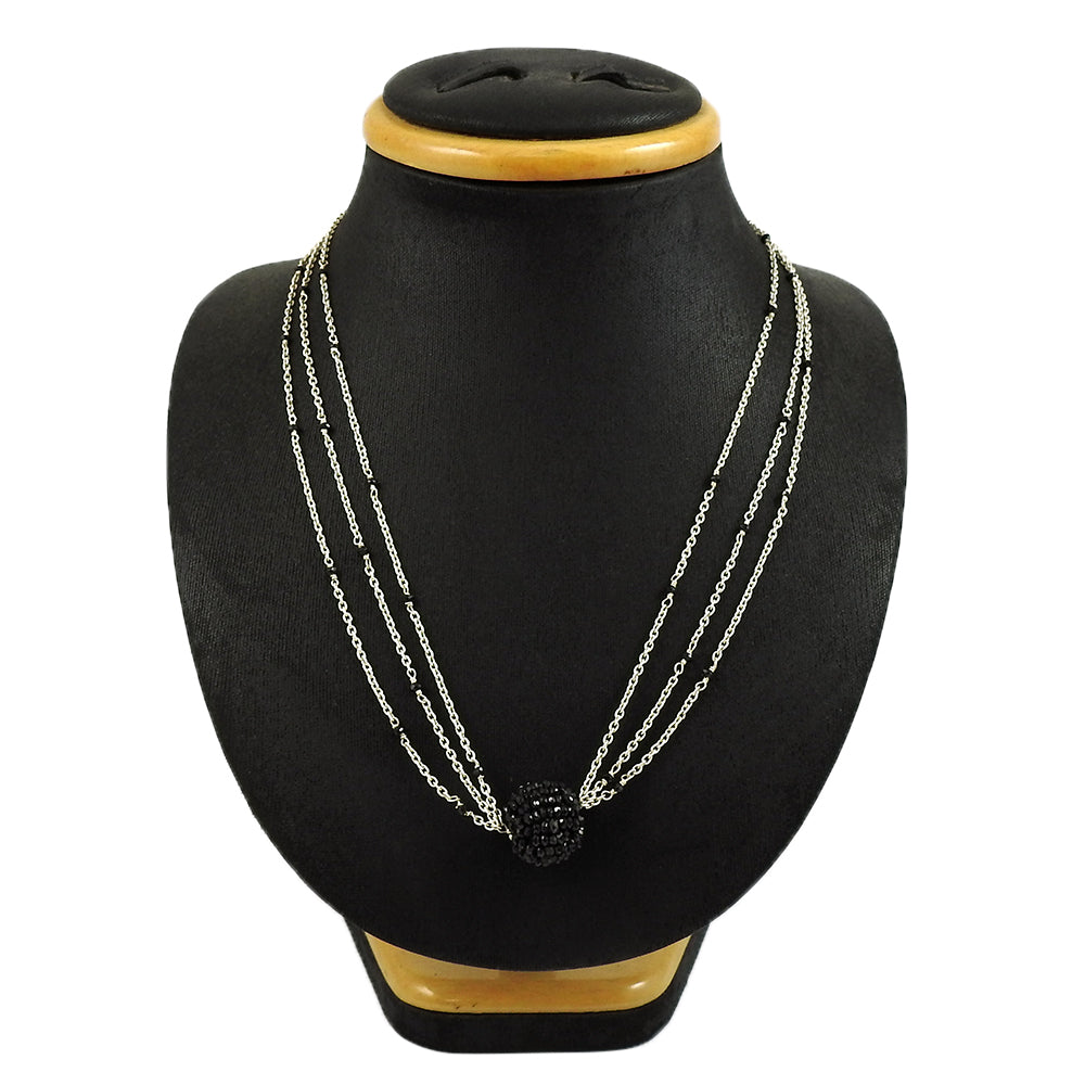 Christmas Gift Natural Onyx Gemstone Beaded Necklace 925 Sterling Silver F4
