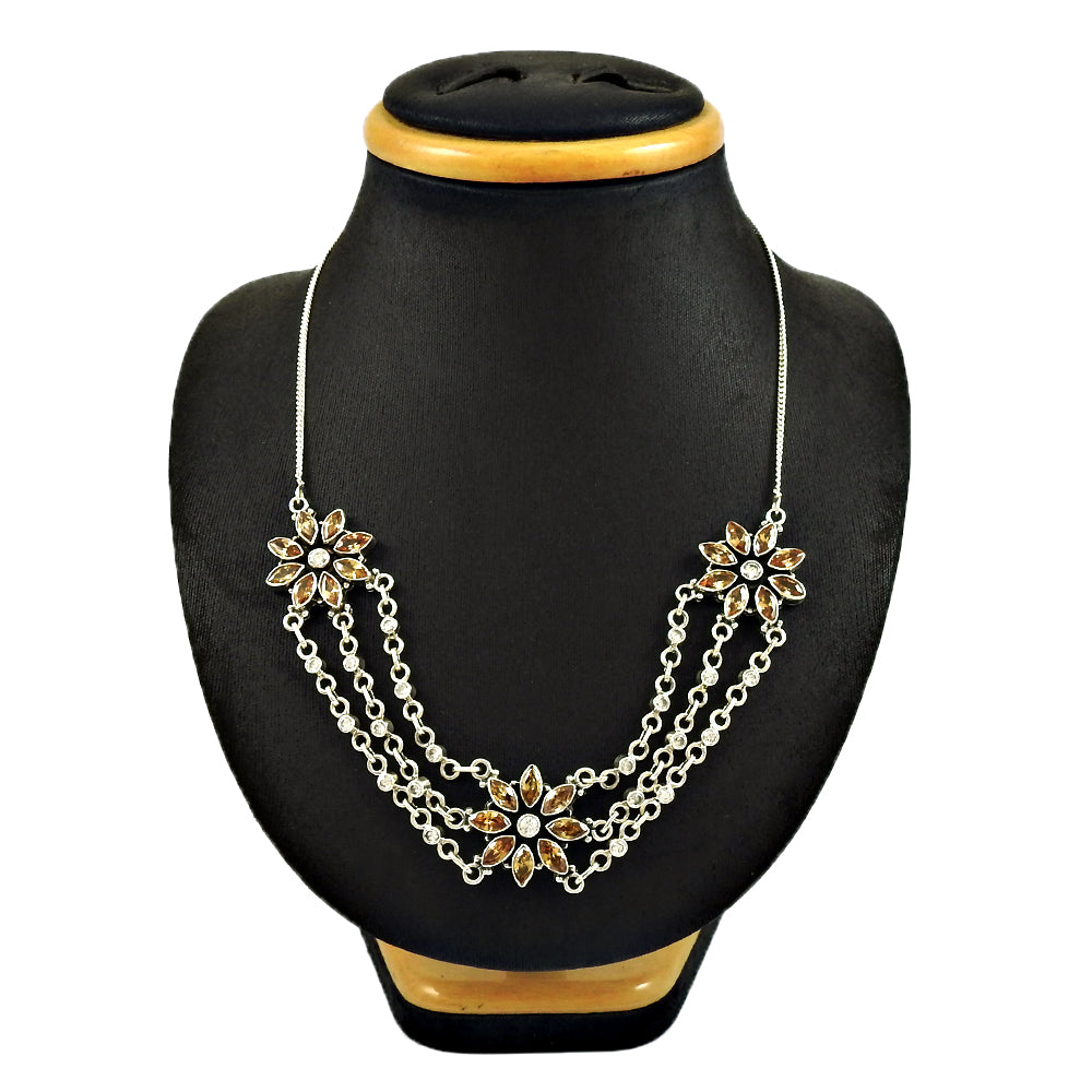 Natural Cubic Zirconia Gemstone Christmas Gift Necklace 925 Sterling Silver S4